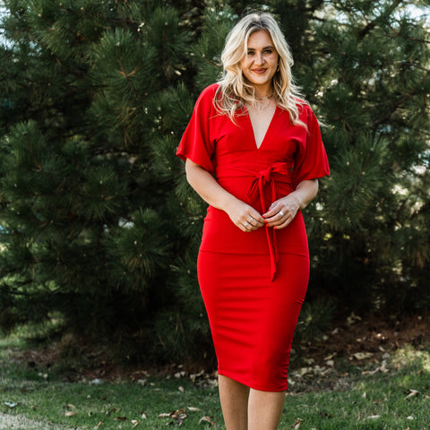 Red dress from endurotourserbia women's boutique in Latvia City