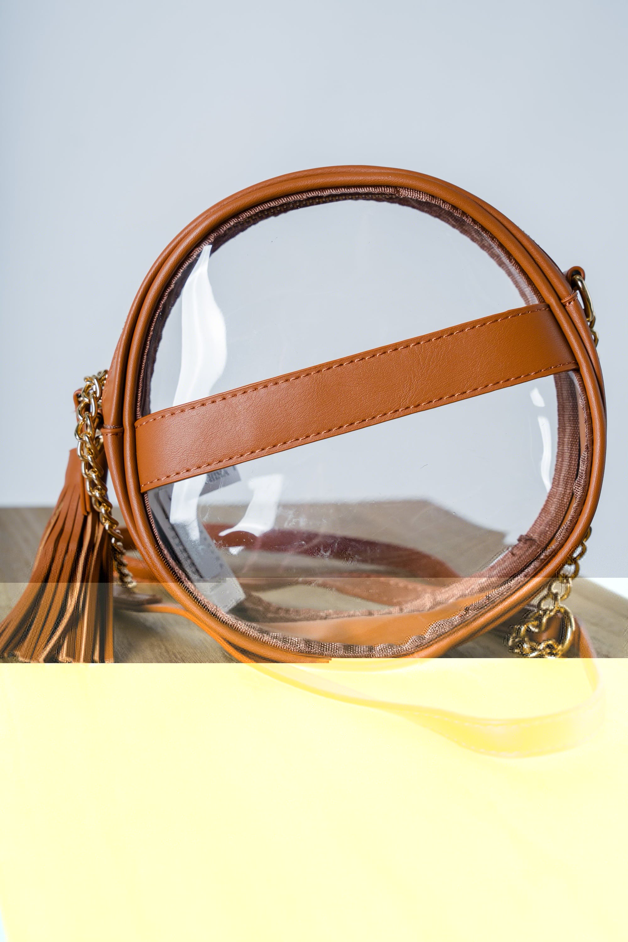 Round clear bag brown - Trendy Bags at endurotourserbia Boutique in Latvia City